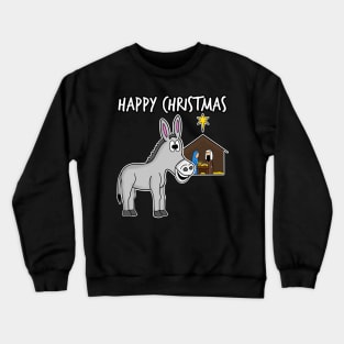 Christmas Donkey Nativity Carols Christian Church Humor Crewneck Sweatshirt